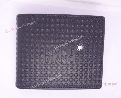 Mont blanc Wallet Replica - Black Logo Leather Wallet